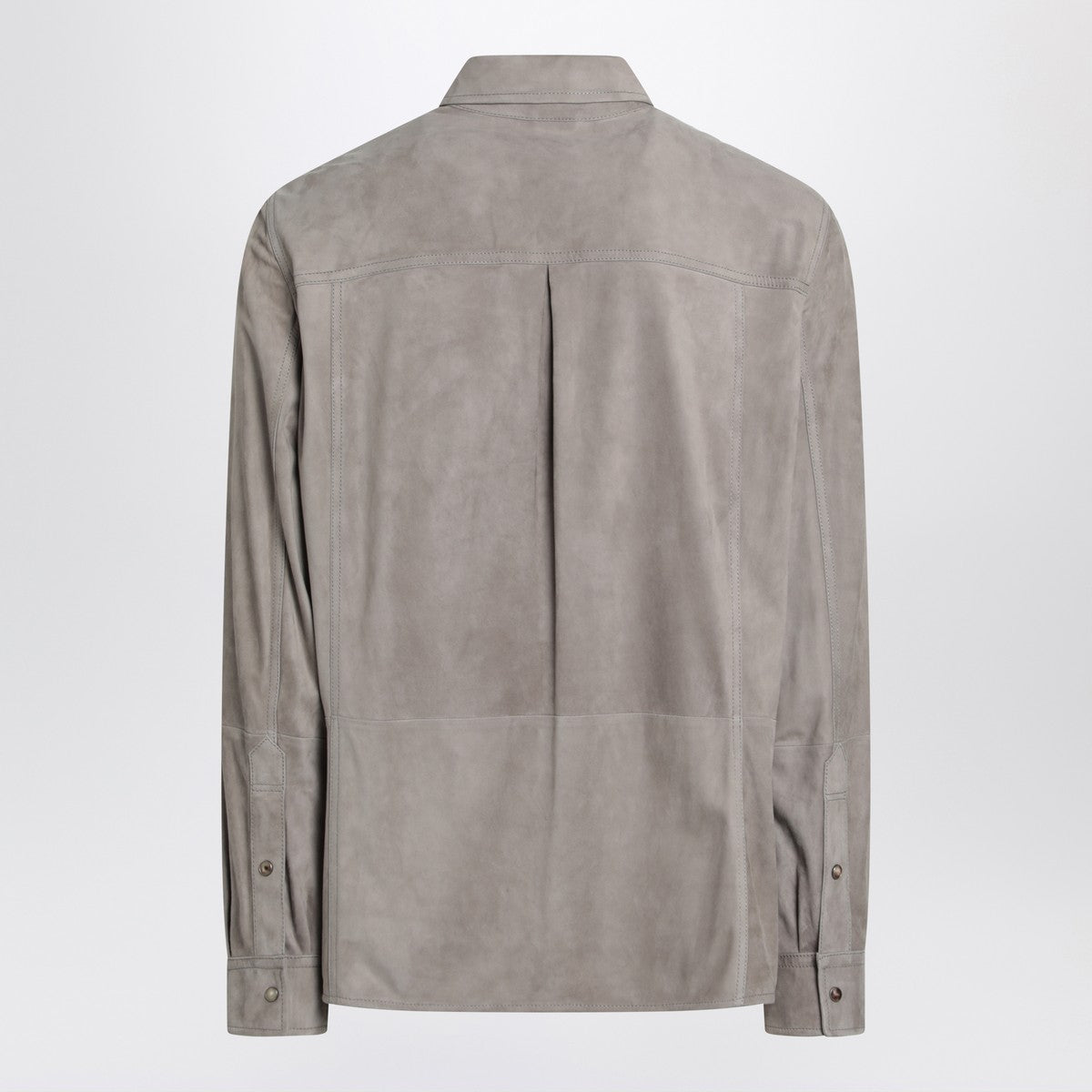 Brunello Cucinelli khaki leather shirt