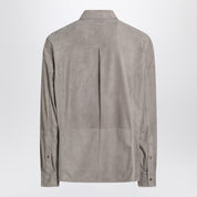 Brunello Cucinelli khaki leather shirt