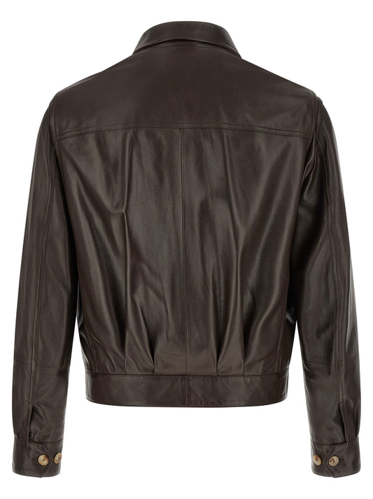 Brunello Cucinelli Brown Nappa Jacket — Men’s Jackets