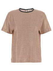 Brunello Cucinelli Shiny Collar Detail T-shirt