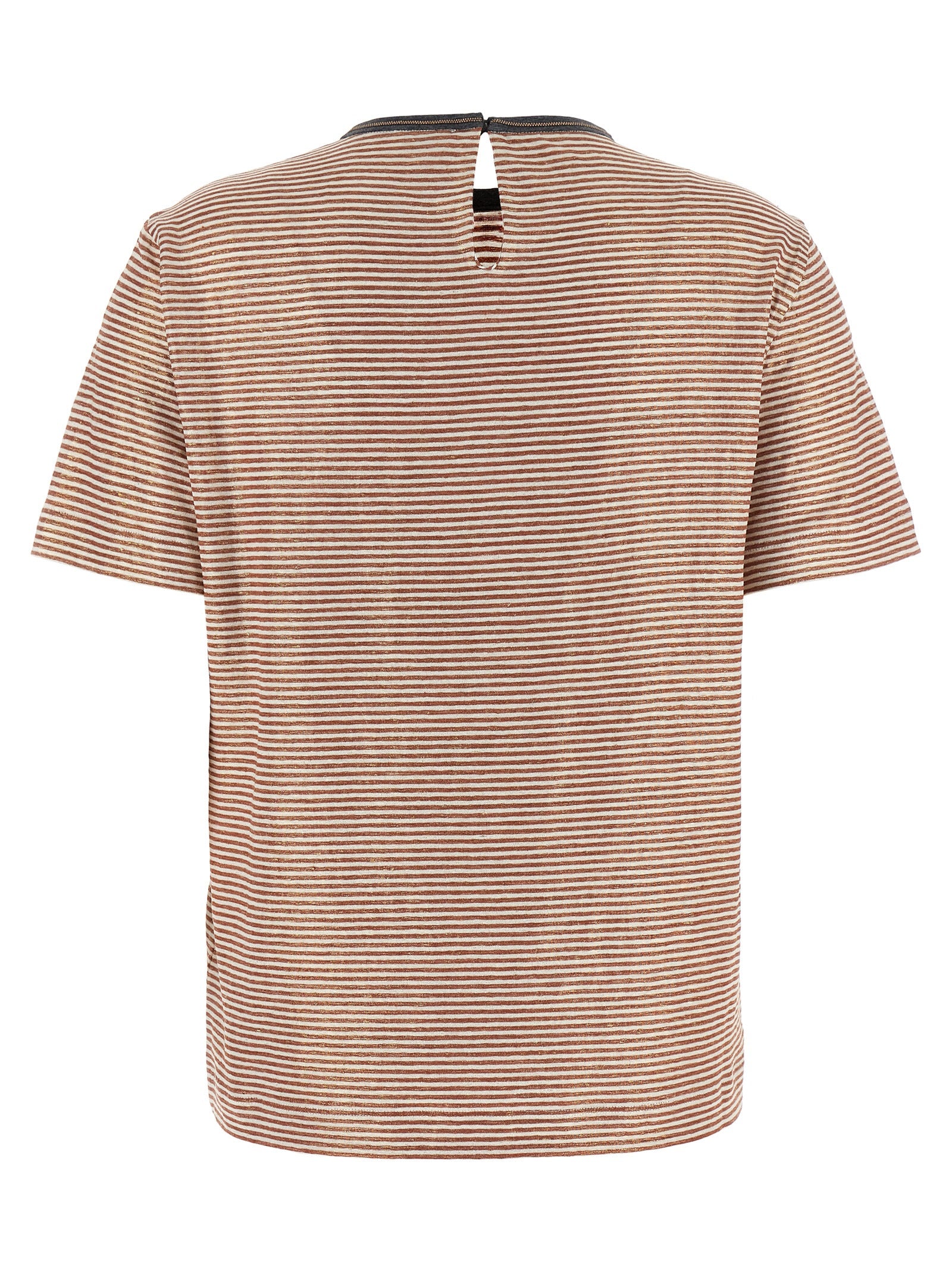 Brunello Cucinelli Shiny Collar Detail T-shirt