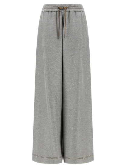 Brunello Cucinelli Sparkling Joggers — Silver Trousers