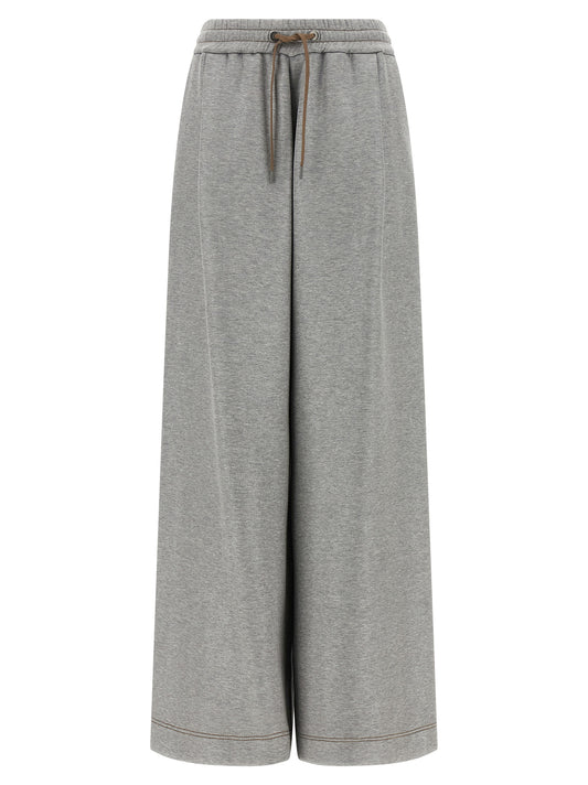 Brunello Cucinelli Sparkling Joggers — Silver Trousers