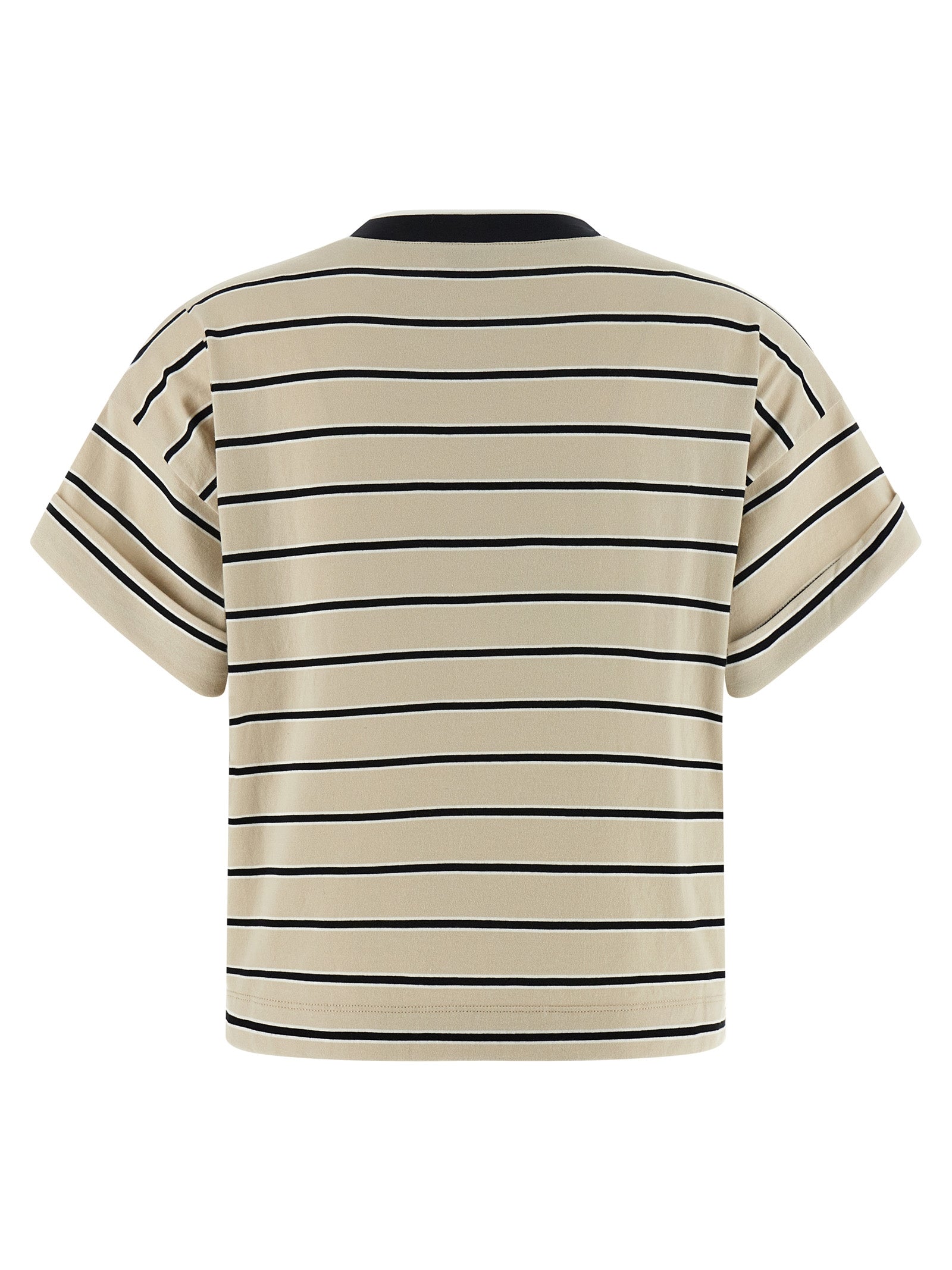 Brunello Cucinelli Shiny Trims T‑shirt — Topwear (Beige)