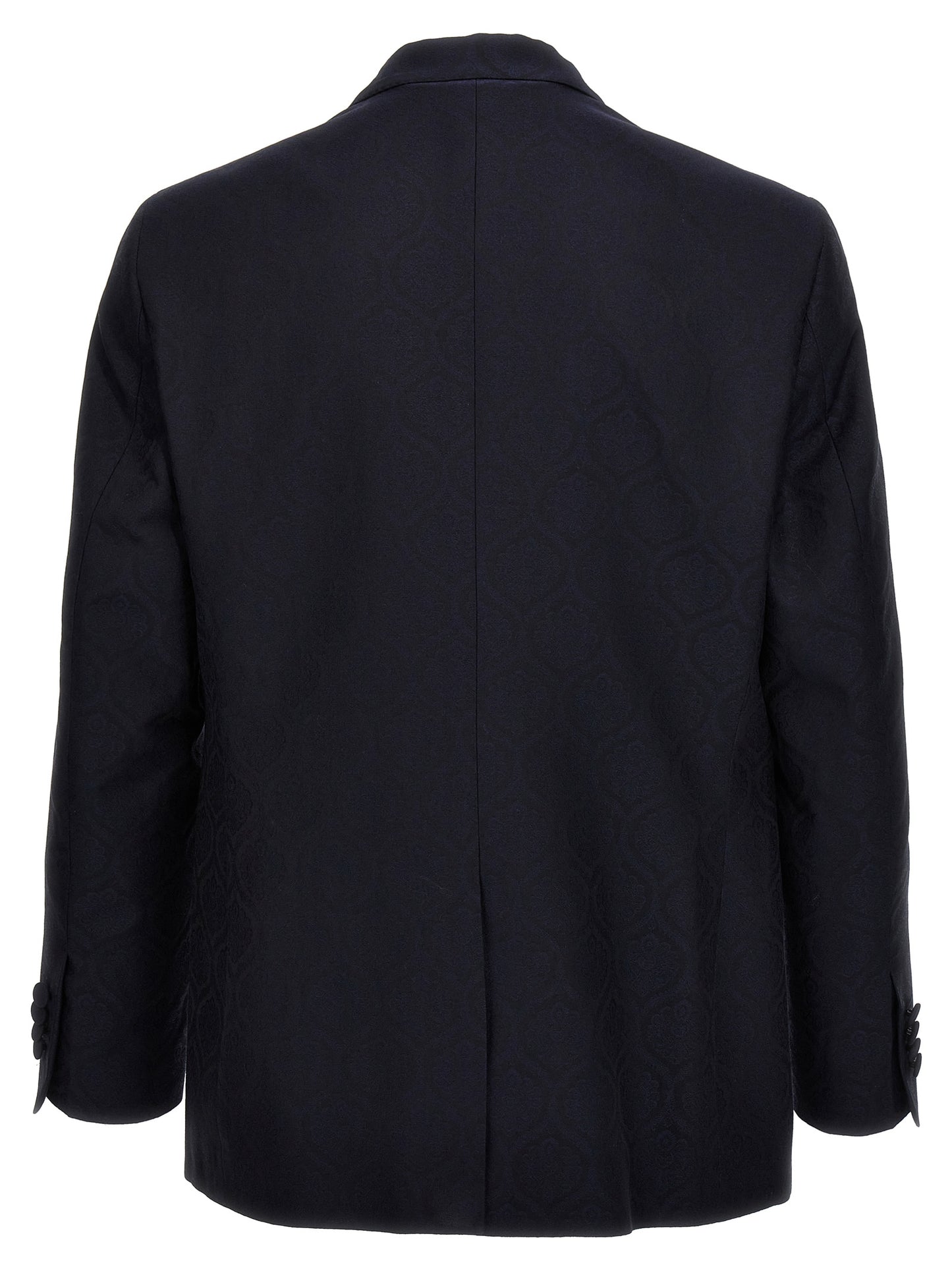 Etro Blue Jacquard Single-Breasted Blazer for Men