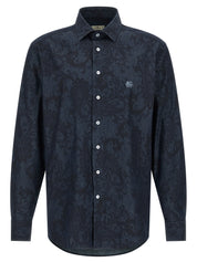 Etro Paisley Ramage Shirt — Blue Cotton Shirt