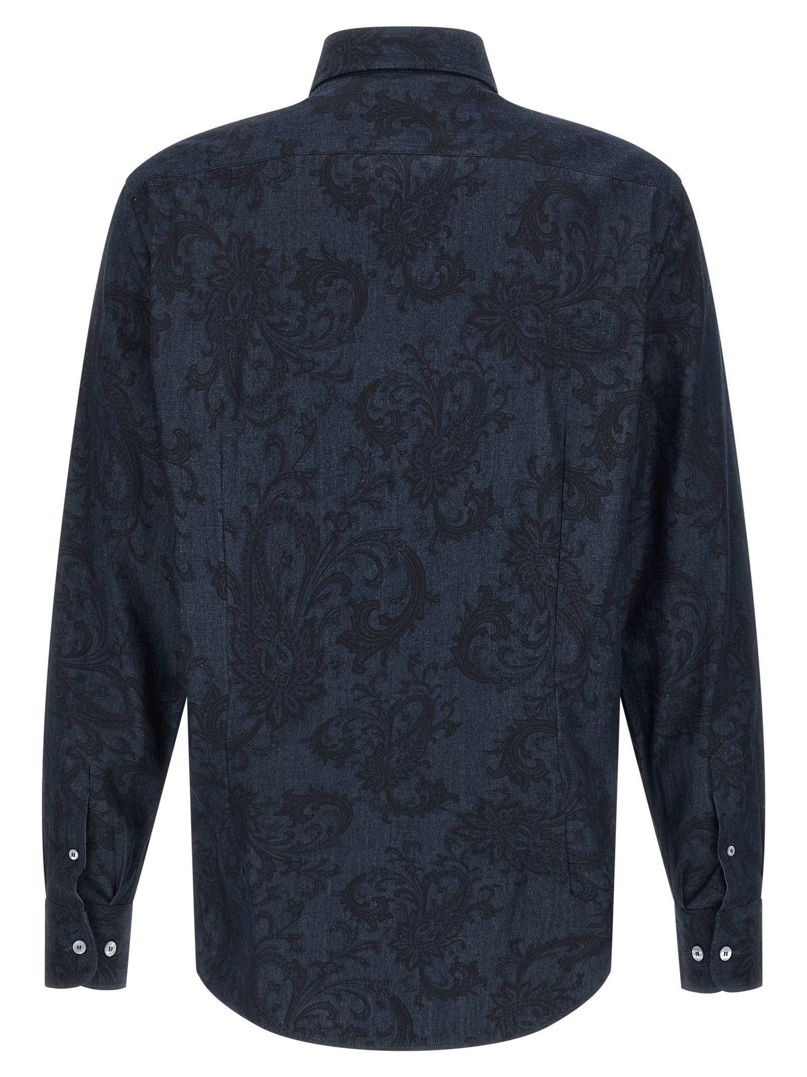 Etro Paisley Ramage Shirt — Blue Cotton Shirt