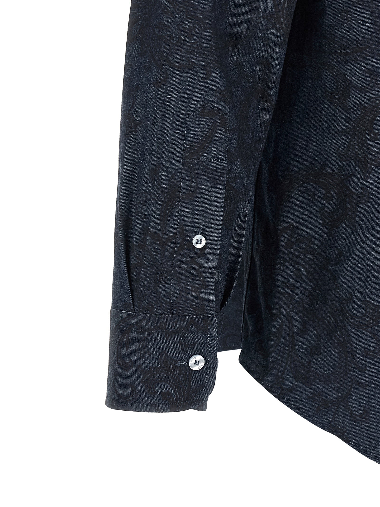 Etro Paisley Ramage Shirt — Blue Cotton Shirt