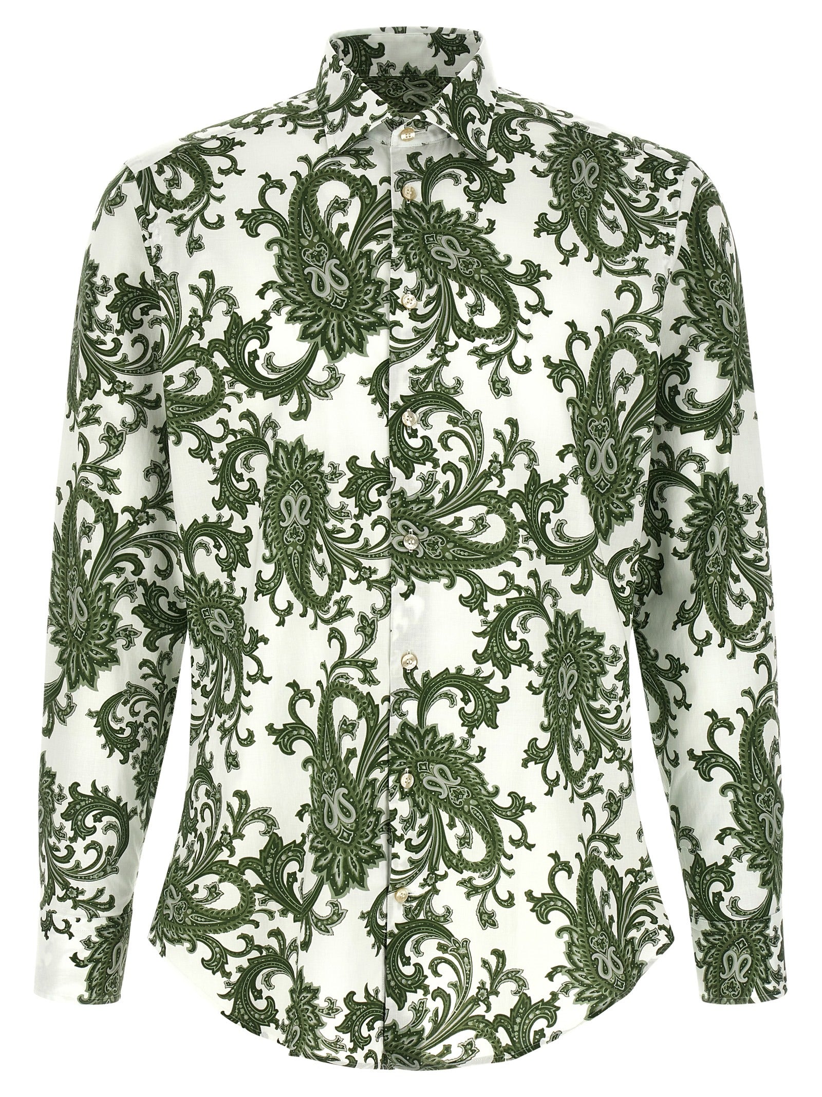 Etro Paisley Ramage Shirt for Men — Green Cotton