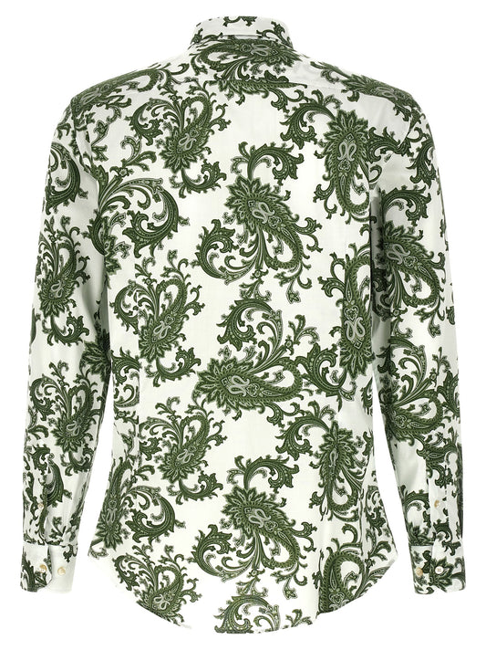 Etro Paisley Ramage Shirt for Men — Green Cotton