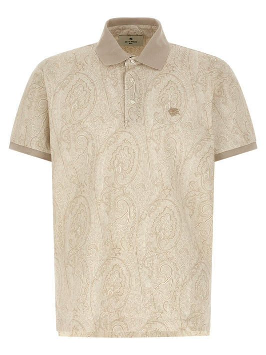 Etro Paisley Polo Shirt – Beige Cotton Rome Fit
