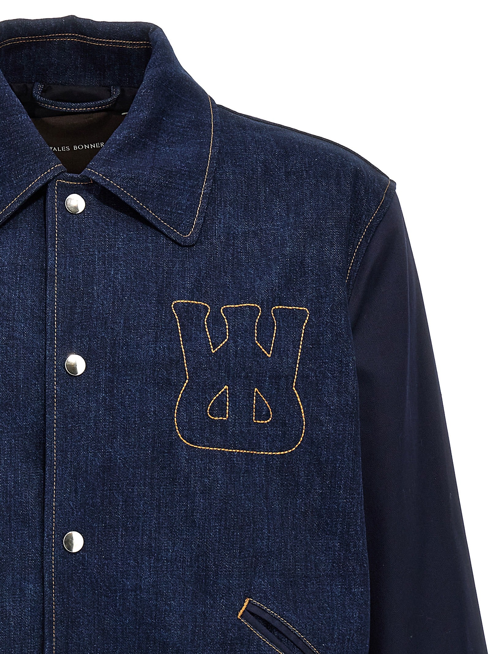 Wales Bonner The Echo Denim Varsity Jacket