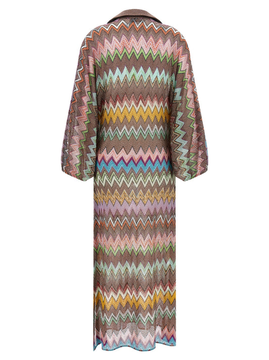 Missoni Chemisier Dress — Zigzag Lamé Shirt Dress