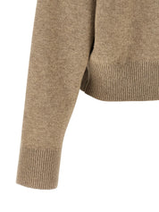Brunello Cucinelli Shiny Zipper Pull Wool Cardigan