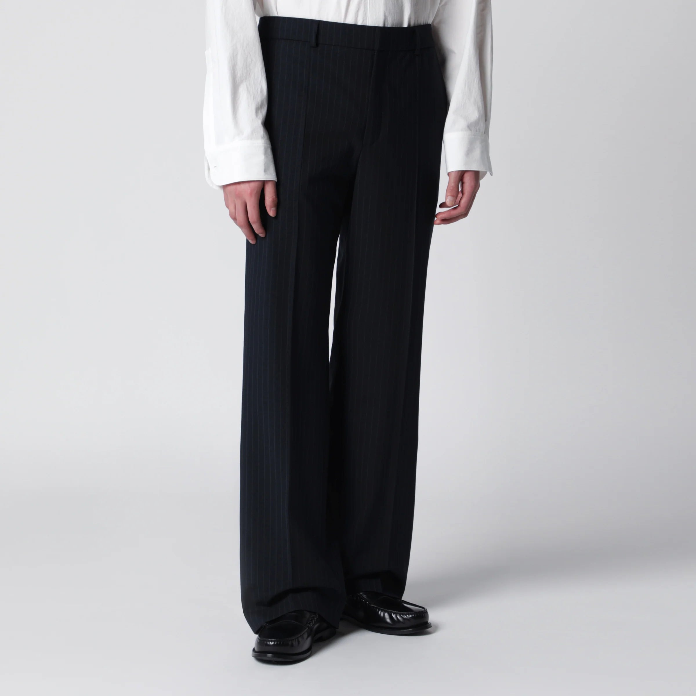 Séfr Pinstriped wool-blend trousers