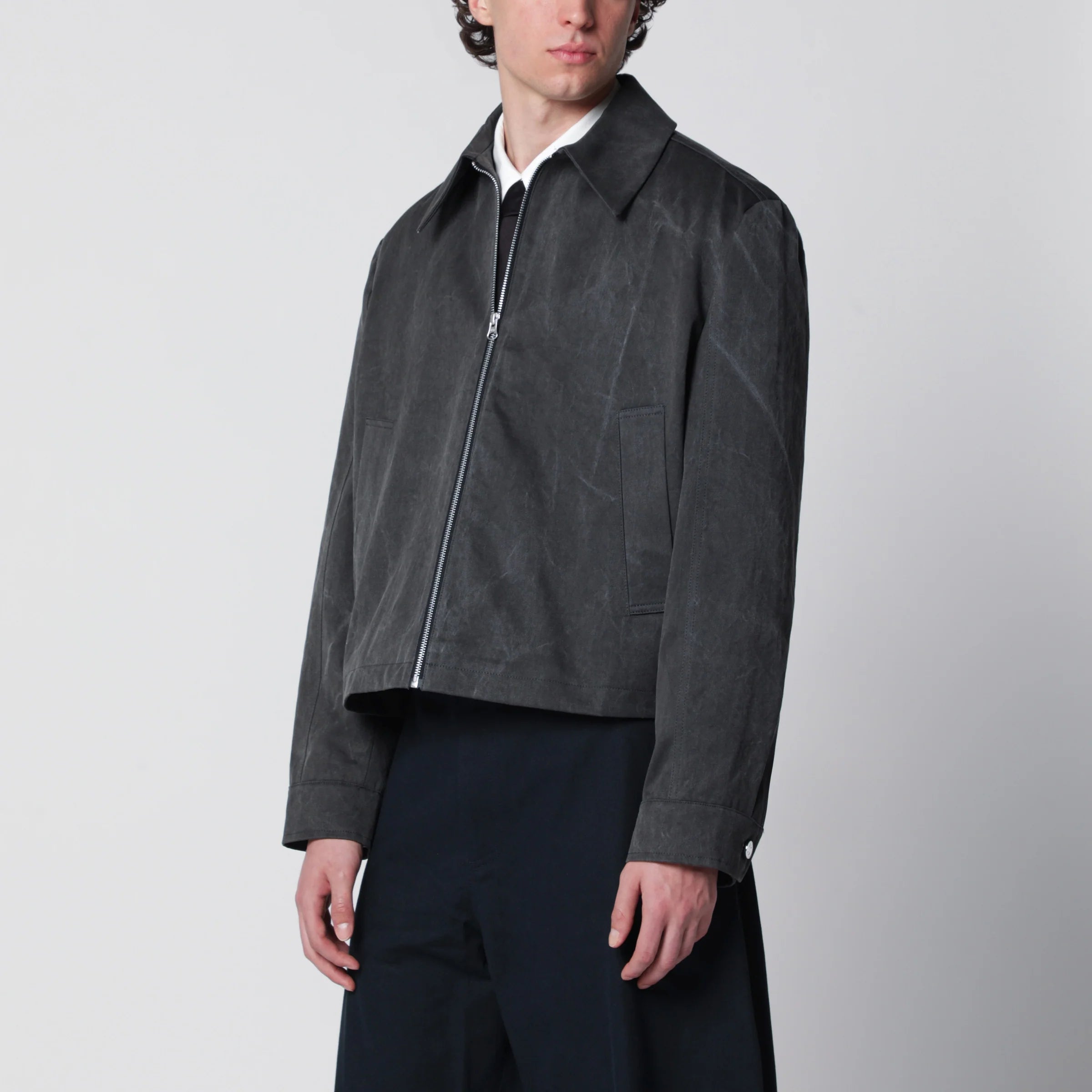 Séfr Washed grey Tazio zip-up jacket