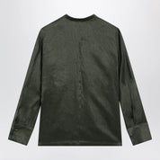Max Mara Studio Ramie canvas shirt in khaki green