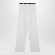 Max Mara Studio White cotton trousers