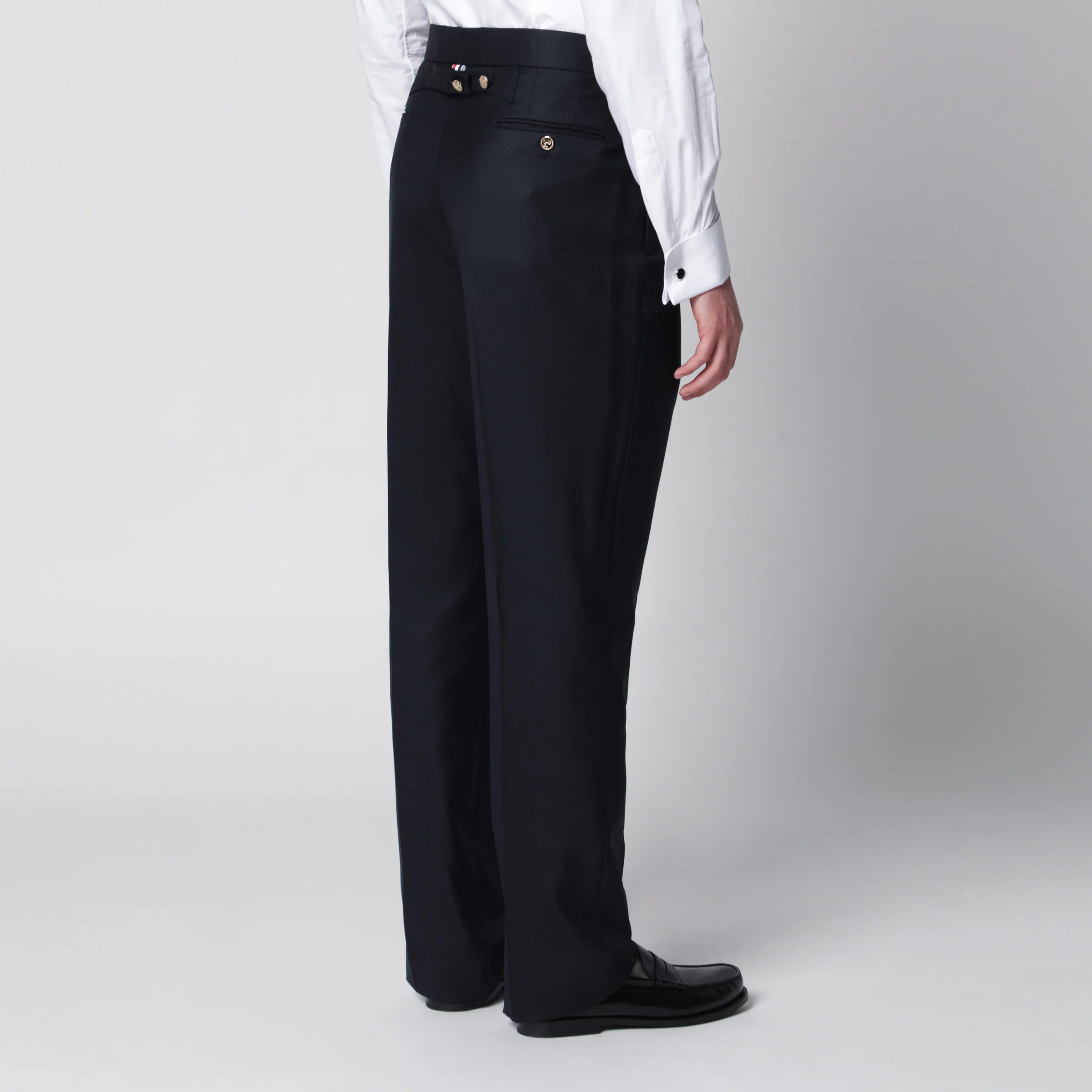 Thom Browne Navy blue wool trousers