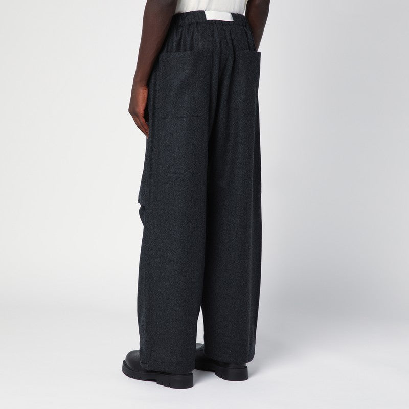 Darkpark Dark grey track pants in wool