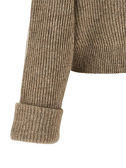 Brunello Cucinelli Shiny Zipper Pull Cardigan