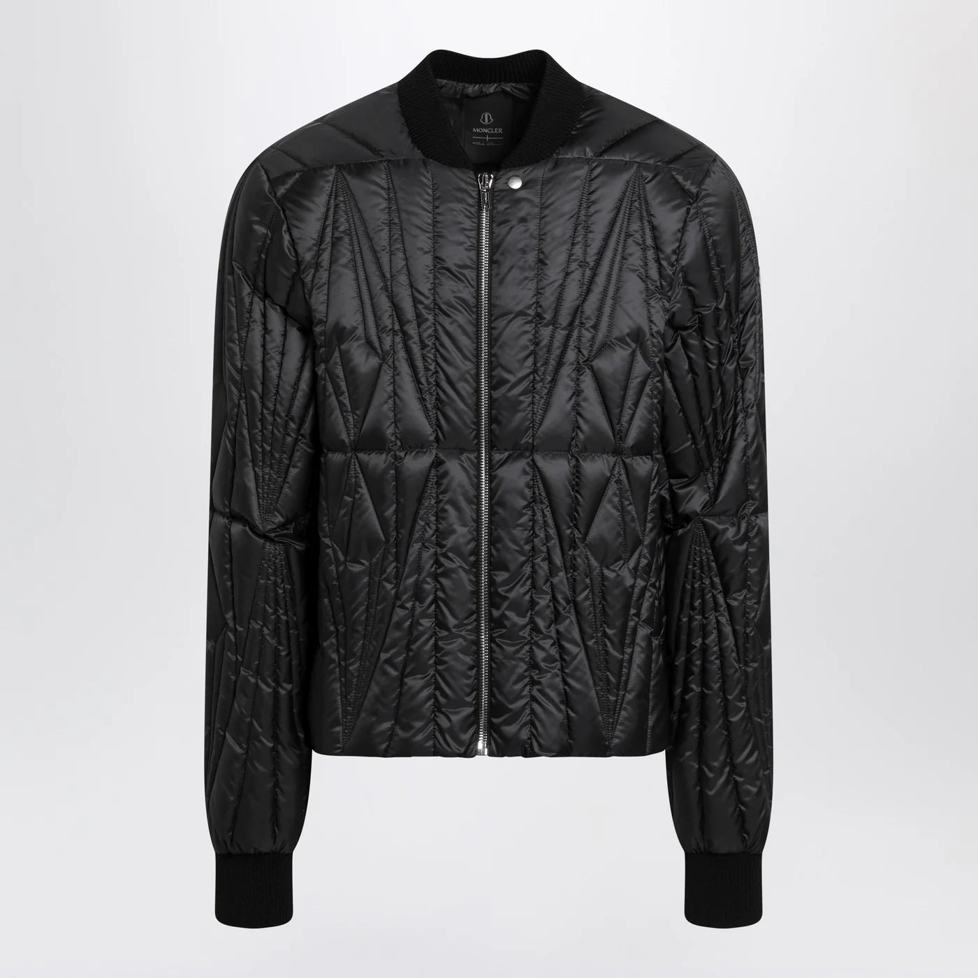 Moncler + Rick Owens Black quilted zip-up down jacket