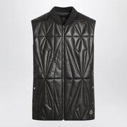Moncler + Rick Owens Brown faux leather zip-up vest