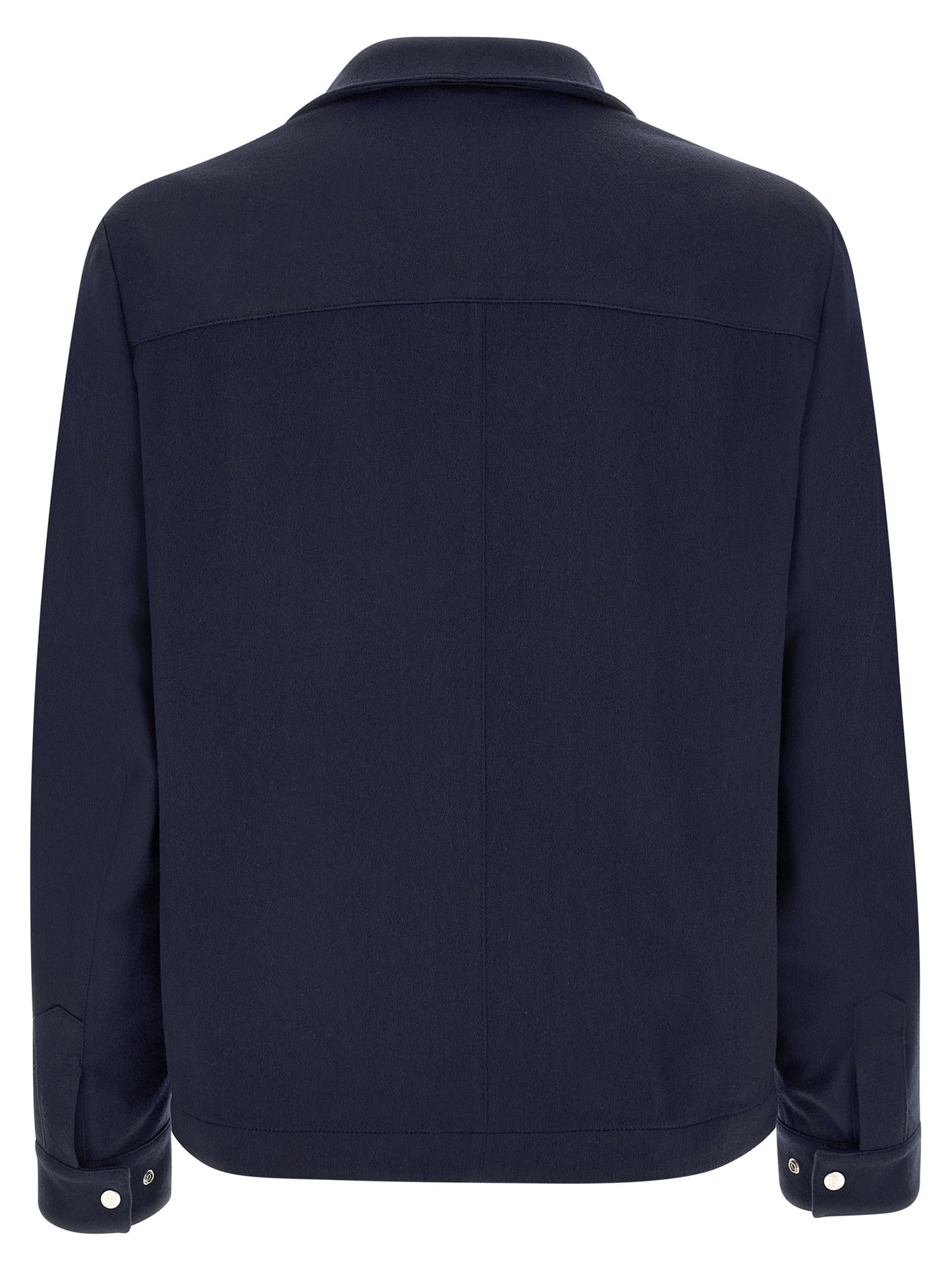 Brunello Cucinelli Flannel Overshirt Jacket – Blue, Men
