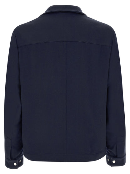Brunello Cucinelli Flannel Overshirt Jacket – Blue, Men