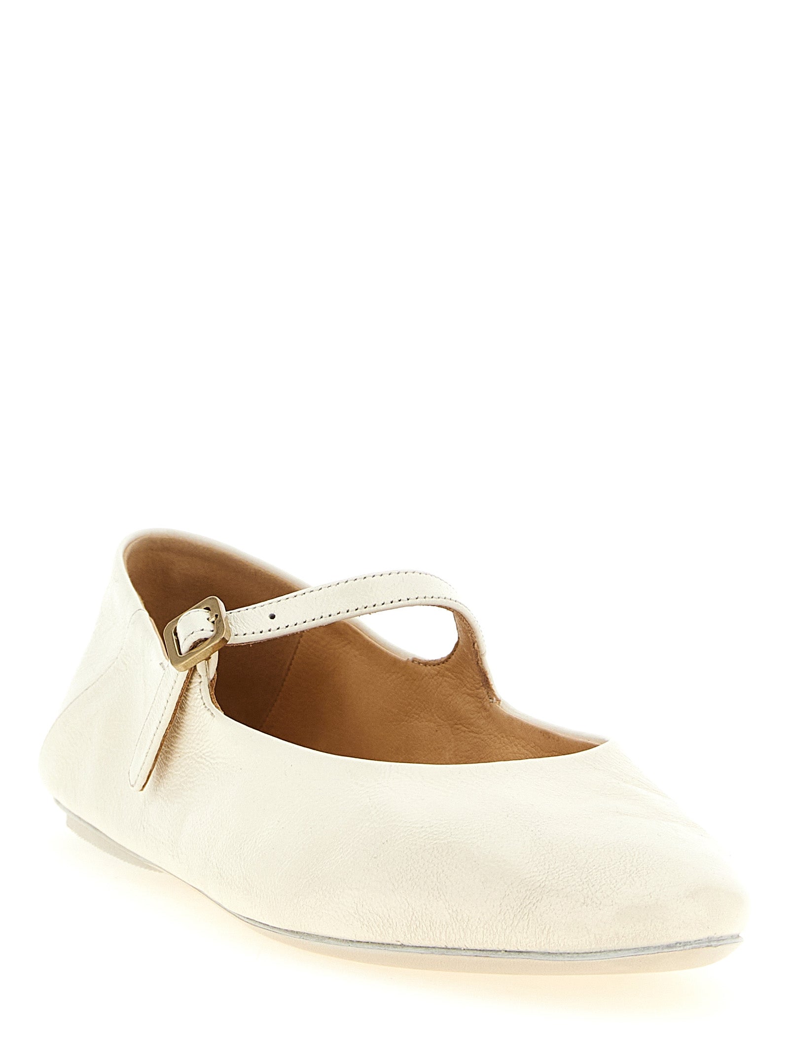 Marsèll Strascico Ballet Flats — Beige Leather