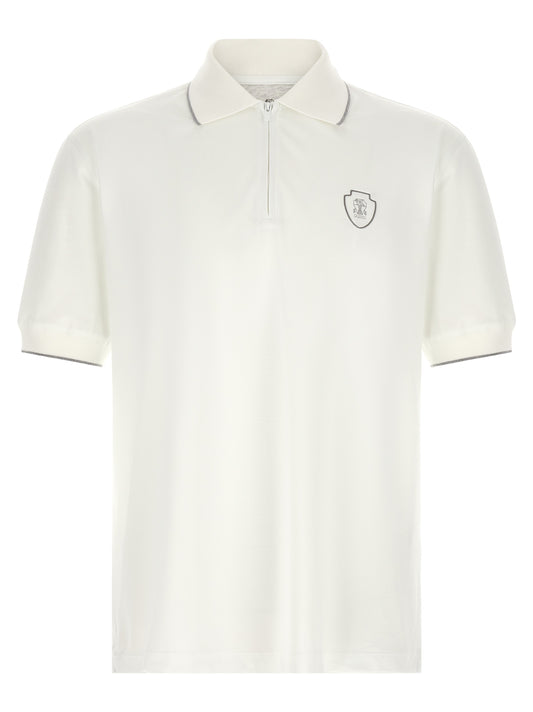 Brunello Cucinelli Techno Piquet Polo Shirt — Men’s White