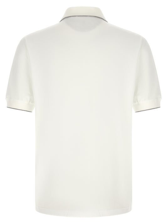 Brunello Cucinelli Techno Piquet Polo Shirt — Men’s White