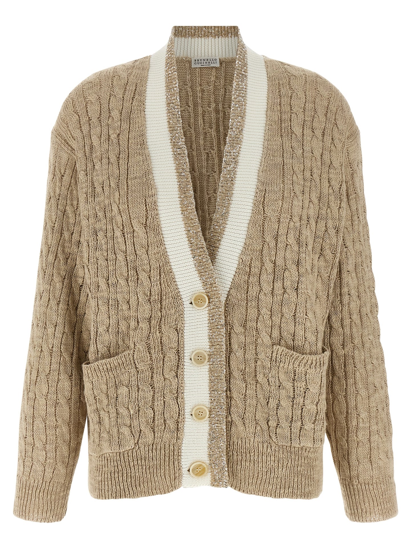 Brunello Cucinelli Braided Cardigan - Knitwear, Beige