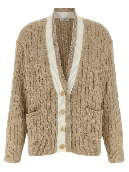 Brunello Cucinelli Braided Cardigan - Knitwear, Beige