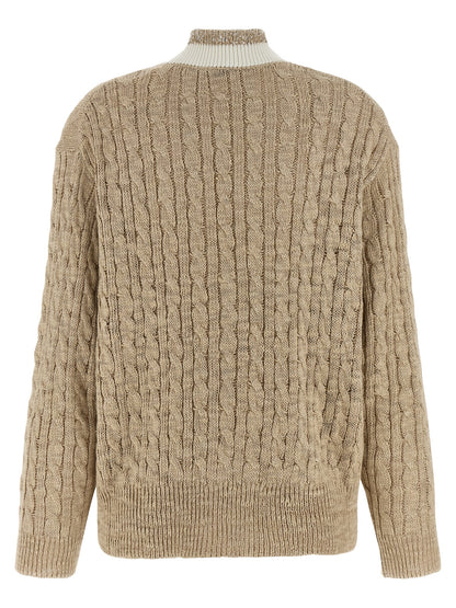 Brunello Cucinelli Braided Cardigan - Knitwear, Beige