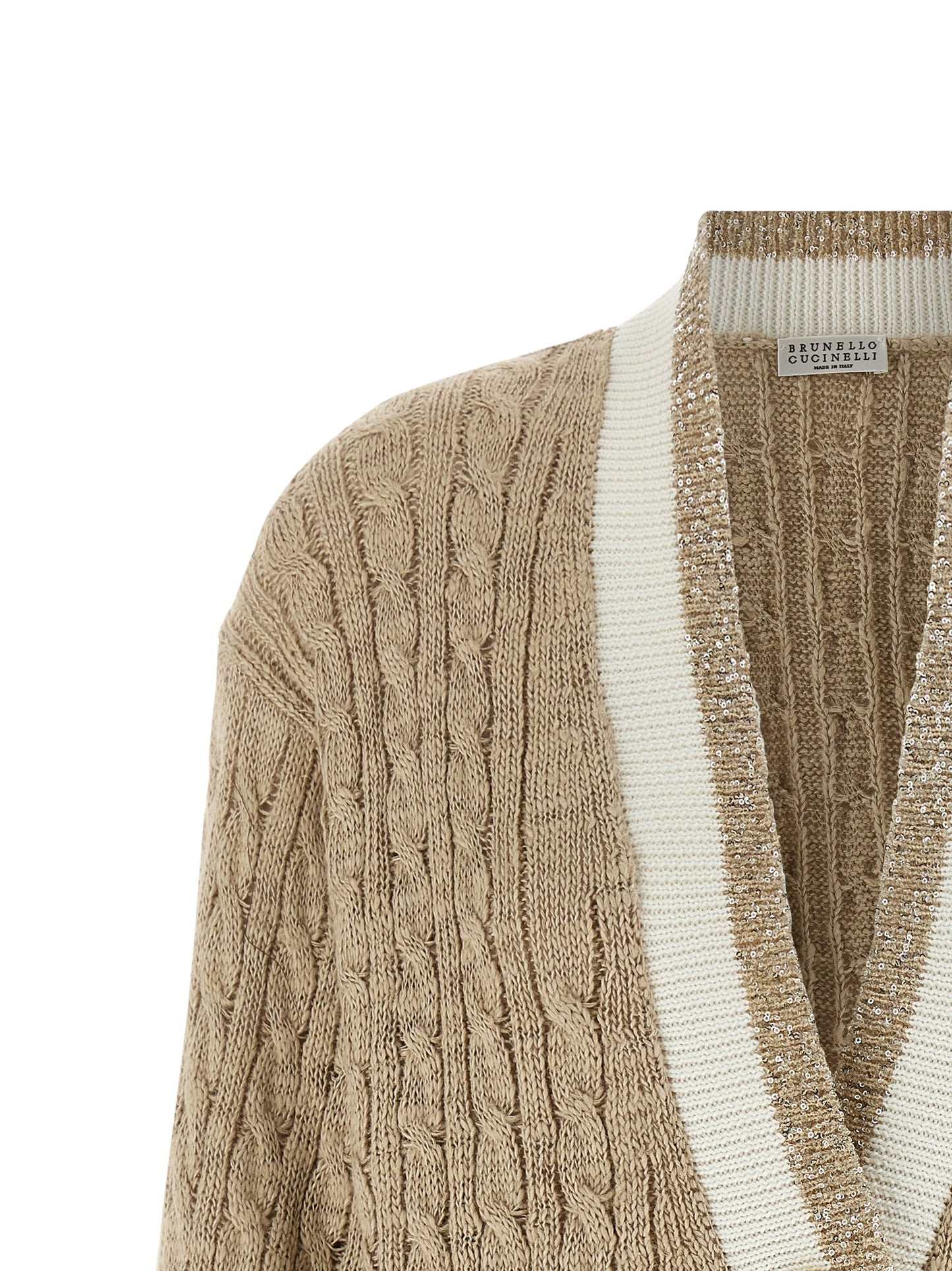 Brunello Cucinelli Braided Cardigan - Knitwear, Beige