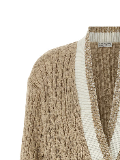 Brunello Cucinelli Braided Cardigan - Knitwear, Beige