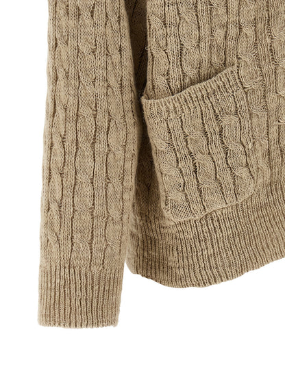 Brunello Cucinelli Braided Cardigan - Knitwear, Beige
