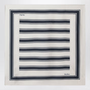 Max Mara Square printed silk twill scarf in navy blue