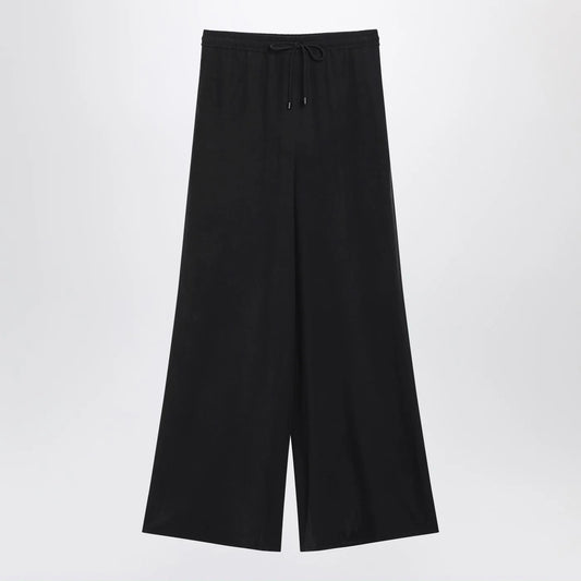 Max Mara Wide-leg blue silk trousers