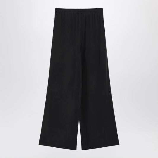 Max Mara Wide-leg blue silk trousers