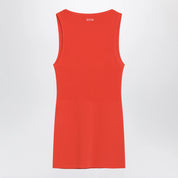 Max Mara Coral red ribbed technical yarn top