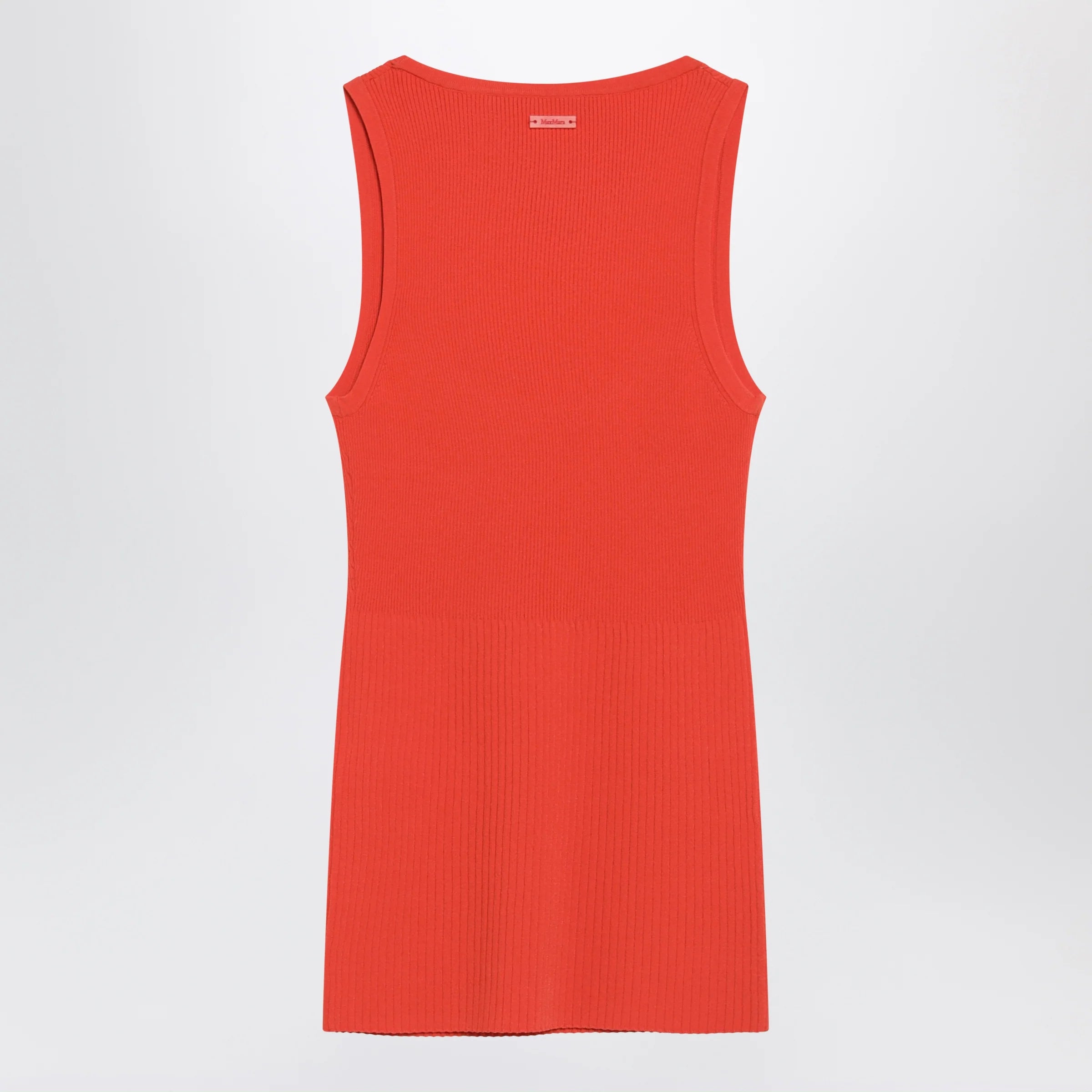Max Mara Coral red ribbed technical yarn top