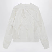 Max Mara Embroidered cotton crewneck sweater in white