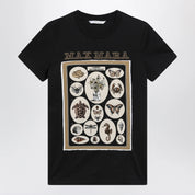 Max Mara Black cotton jersey T-shirt with front print