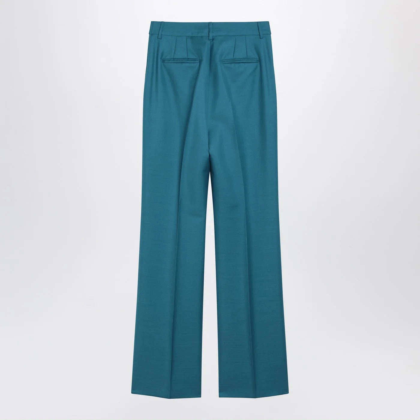 Max Mara Turquoise wool and silk-blend trousers