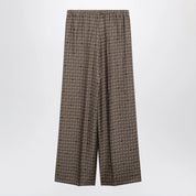 Max Mara Mud-coloured printed silk trousers