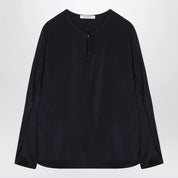 Max Mara Midnight blue silk-blend blouse