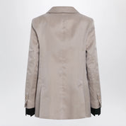 Max Mara Oversized linen and organza blazer in pink