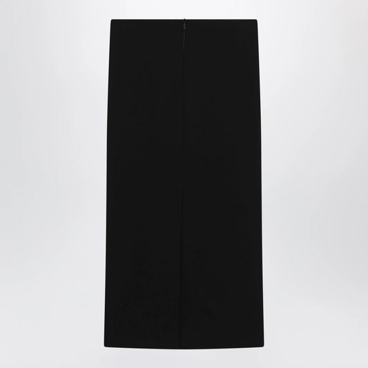 Max Mara Midi skirt in compact crêpe jersey in black